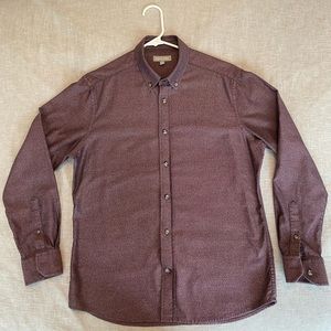 Ash and Erie Brushed Heather Burgundy Shirt, Size M Slim